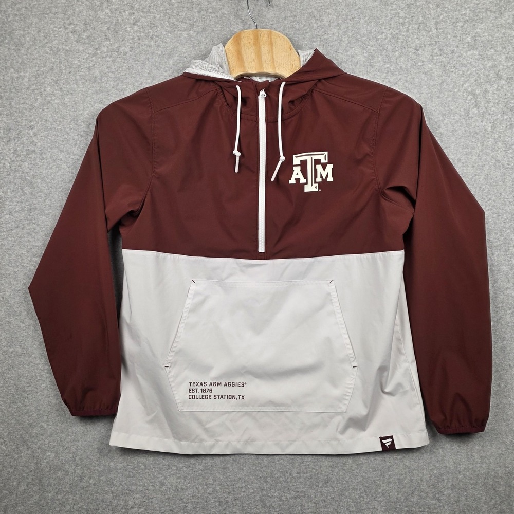 Texas A&M Aggies Jacket Mens Large Maroon Gray‎ Hooded NCAA Football Fanatics
